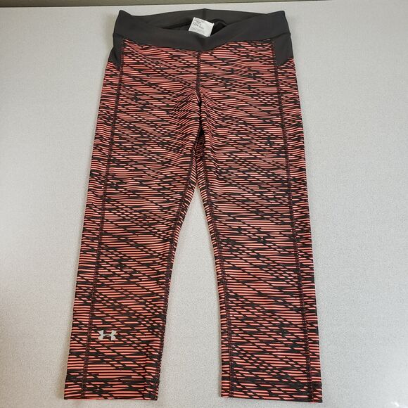 Under Armour Womens Heatgear Peach Black Regular Fit Sweatpants Size Medium - Picture 1 of 9